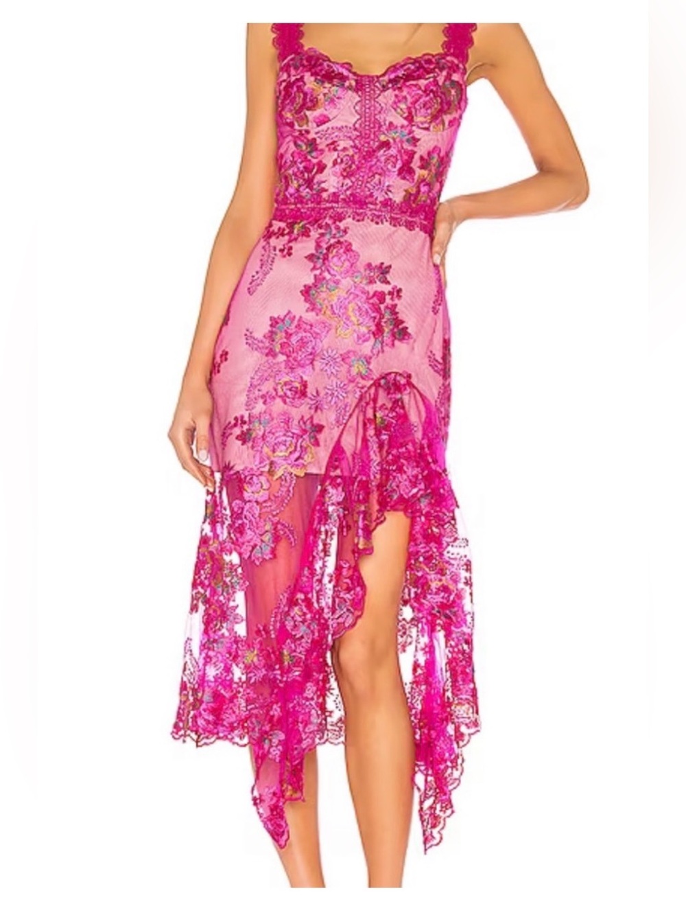 Bronx and Banco Hot Pink Lace dress size small (4) *NWT